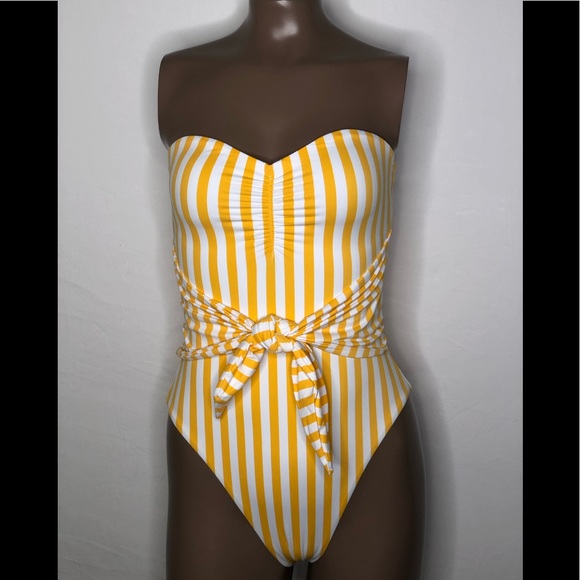 Onia Other - Onia Capri Strapless Striped Front Knot Swimsuit